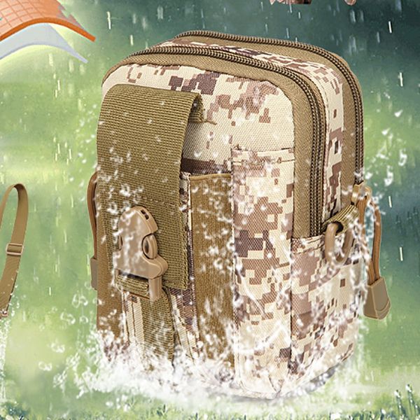 

outdoor waterproof waist bag tactical waist pack shoulder bag multi-pocket molle camping hiking pouch