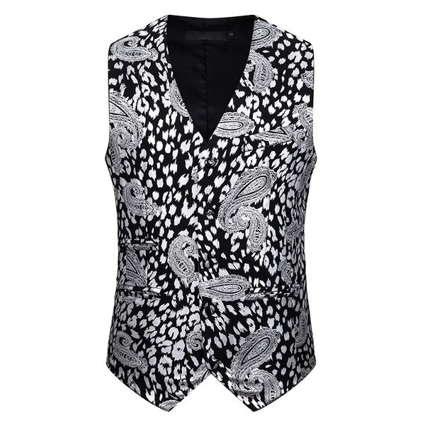

мужской костюм жилет chaleco hombre hipster silver paisley бронзирующий жилет мужчины ночной клуб вечеринка смокинг жилет бизнес жилетт xxl, Black;white