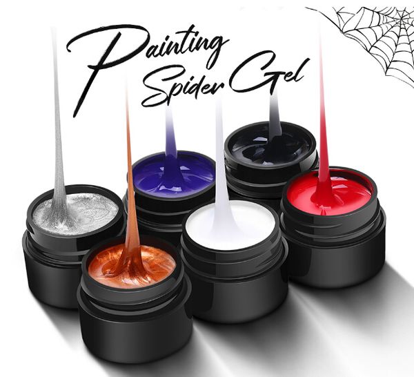 

6 colors nail art wire line silk point creative pulling wire spider painting gel varnish random design diy manicure, Red;pink
