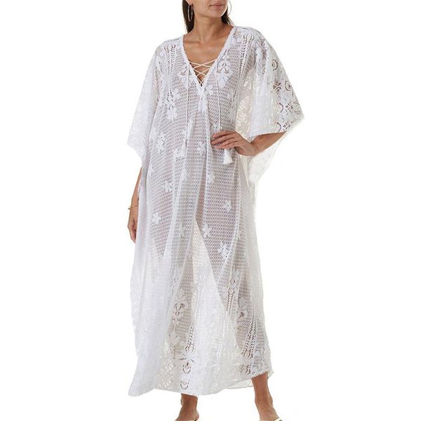 

2020 sleeveless v neck white lace dress, Blue;gray