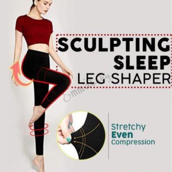 

women sculpting sleep leg shaper legging tretchy compression high waist tights body shaper slimming leg hip up contron pant, Black;white