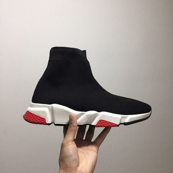 

2019 luxury designer mens shoes speed trainer high upper shoe mens and women designer shoes web celebrity shoes size 36-45, Black