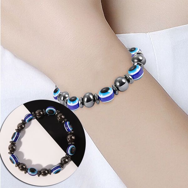

weight loss round black and blue stone magnetic therapy bracelet health care fashion slimming product