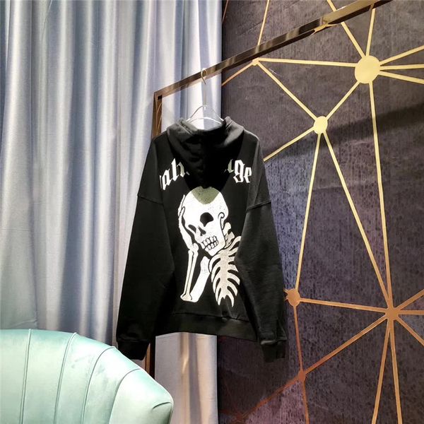 

2019 Palm Angels Толстовка SKULL с капюшоном с длинными рукавами Толстовка Palm Angels с капюшон