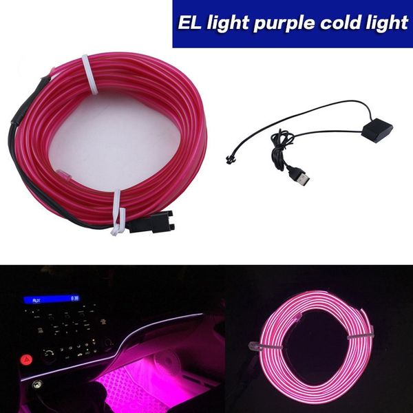 

1m-5m purple car cold light led wire cold strip neon lamp atmosphere light