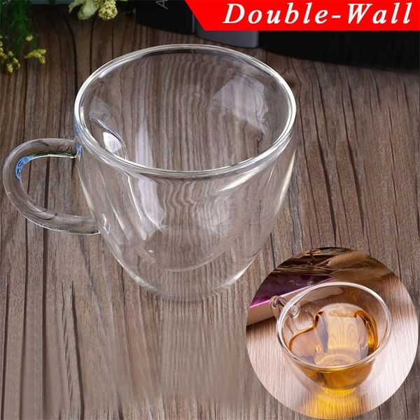 

240ml heart double wall sglass double wall espresso coffee cup clear transparent glass tea cup coffee mug gift