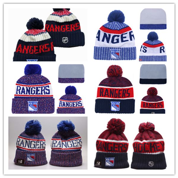 

new york r a n g e r s brand designer skull caps fashion winter spring sports beanies casual hockey lover knitted hats, Blue;gray