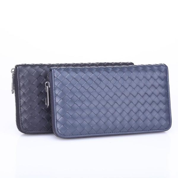 

2019 new fashion cross hand zipper bag hand woven long wallet wallet