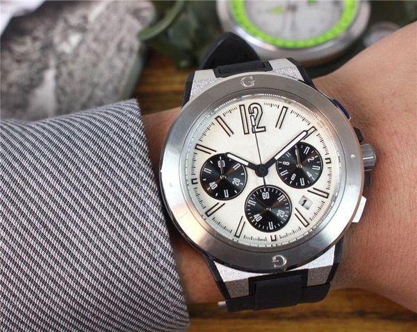 

luxury watch man watch quartz satch sell chronograph watches rubber bracelet wrist watch 014, Slivery;brown