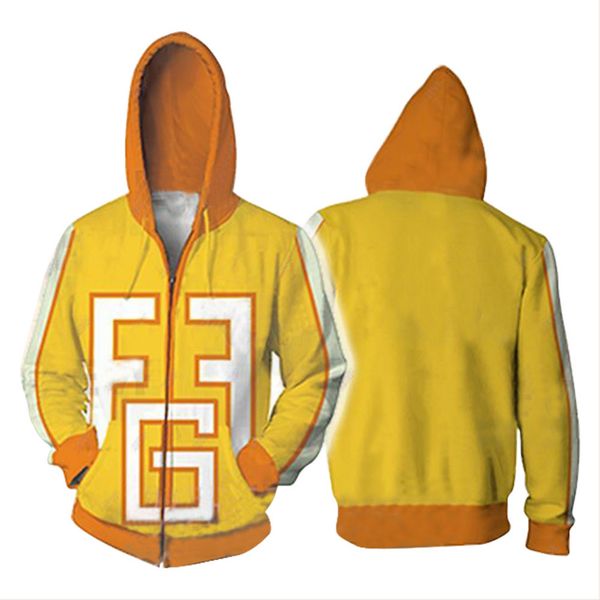 

My Hero Academia Hoodie Cosplay Yellow 3D Print Zipper Fatgum Hoody Hoodies Men Women Sweatshirts