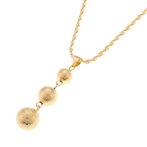 

triple ball bead pendant jewelry ball gold color africa arab middle east ethiopian, Silver