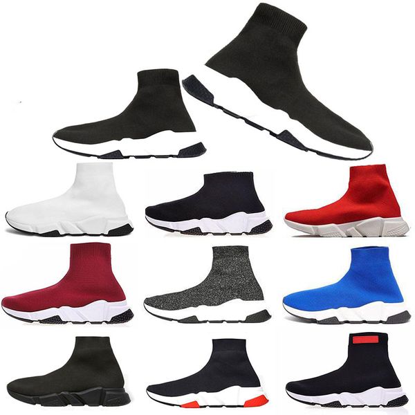 

new style designer socks shoes fashion men women sneakers speed trainer black white blue pink glitter mens trainers runner casual shoe