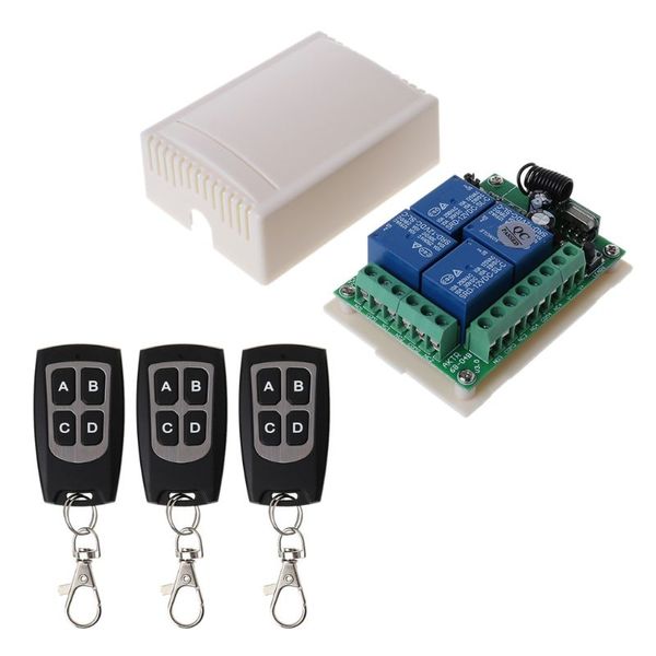 

1set dc12v 4ch rf relay receiver module 433mhz wireless remote control switch