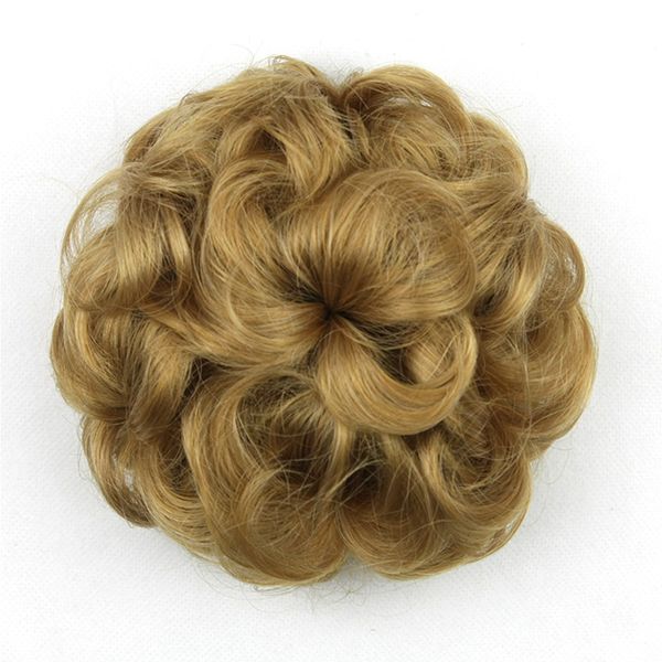 

women hairpiece ponytail chignons hair bun wavy scrunchy drawstring gift soft extensions party durable curly ribbon, Brown