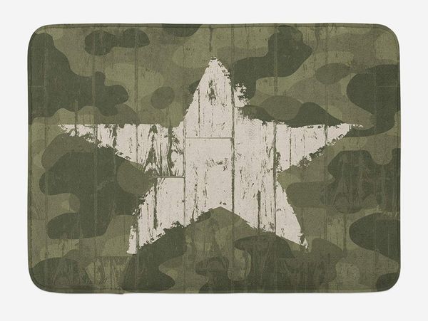 

camouflage doormat grungy star figure on camo background army soldier hiding theme home decoration door floor mat rugs
