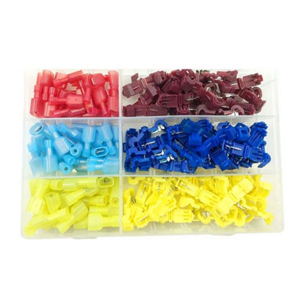 

120x red/blue/yellow plastic car audio quick splice wire connector awg kits