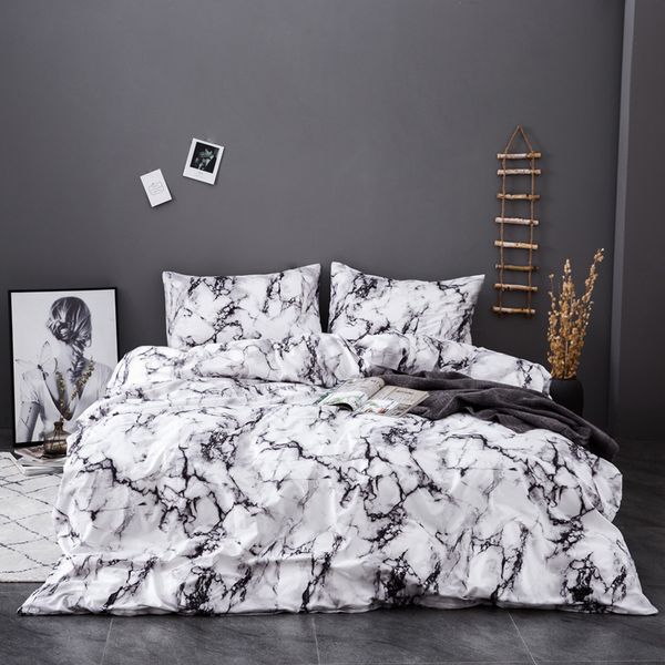 

13 styles marble swan 2-3pcs pillowcase + quilt cover polyester butterfly leaves pillow quilt covers comforter bedding set king
