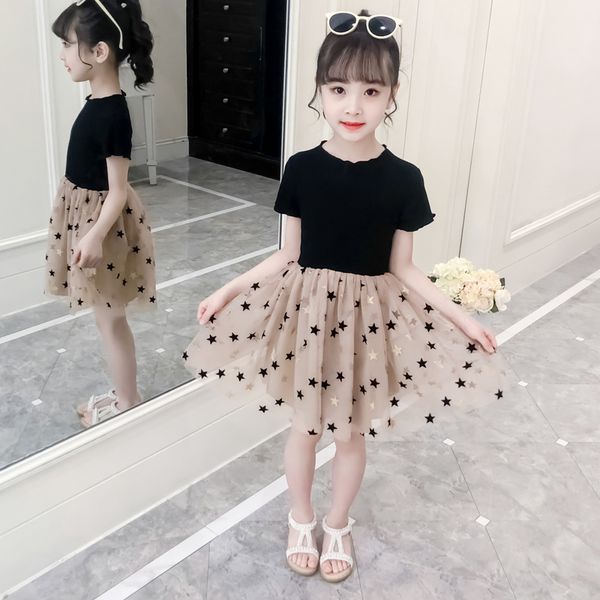 

kids dresses for girls cotton star sequins casual girls summer dress 4 5 6 7 8 9 10 11 12 years children toddler teen clothing, Red;yellow