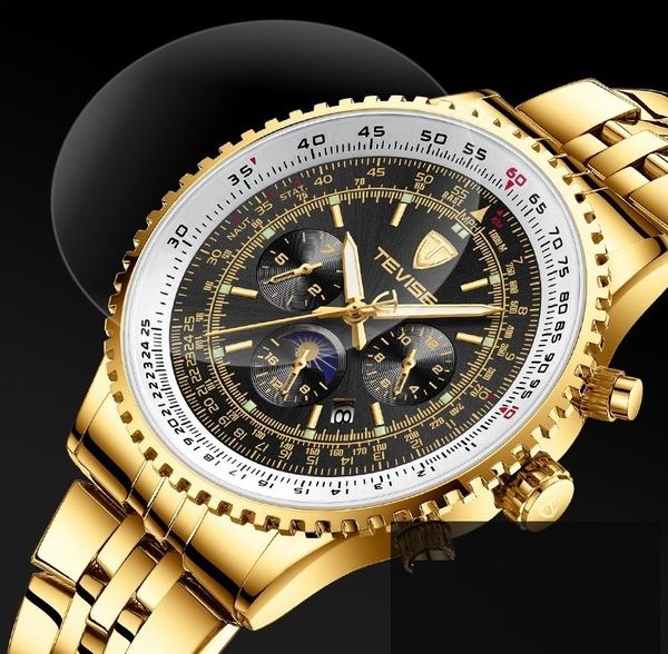 

Мужские часы Automatic Top Brand Luxuty хронограф Часы водостойкой наручные часы из нержавею