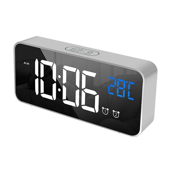 

led digital alarm clock intelligent voice control temperature display electronic clocks home decoration j1