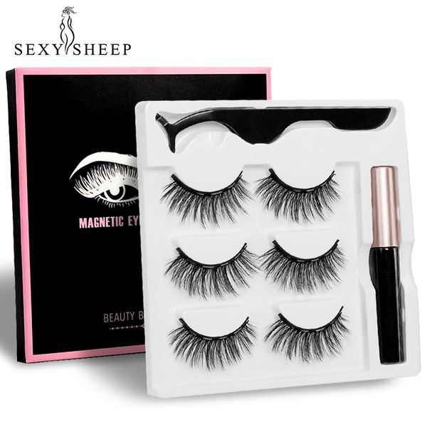 

3 пары магнитные eyelashs набор магнит жидкая подводка магнитные lashes пинцет набор водонепроницаемый продолжительный ресницы