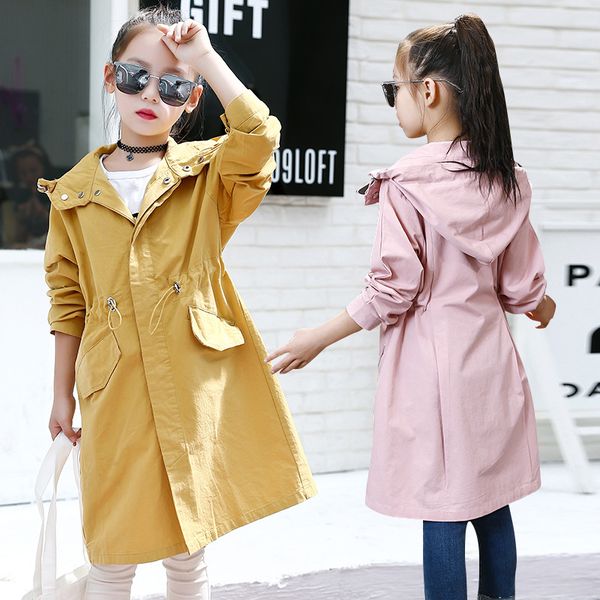 

2019 autumn windbreaker jacket for girls teenager 5-14 y big girls trench coat korean style coat for children's jackets, Blue;gray