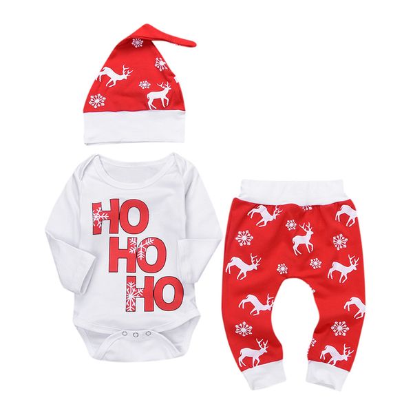 

baby winter clothes newborn infant baby boy girl romper +pants christmas deer snowflake outfits set baby christmas clothes, Blue