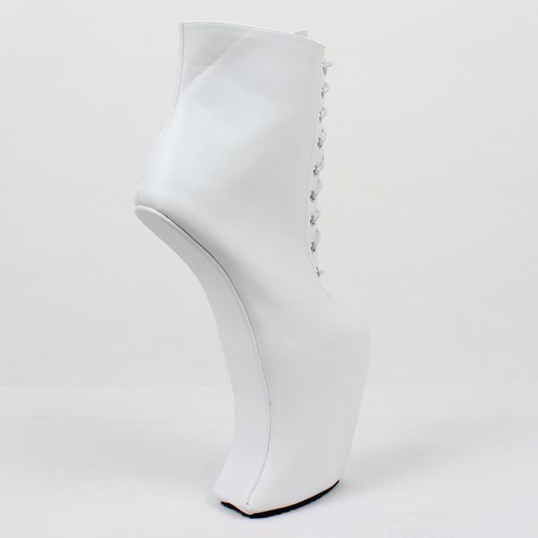 

women heelless platform boots super high heels ankle boots women shoes cross-tied punk rock gothic biker, Black