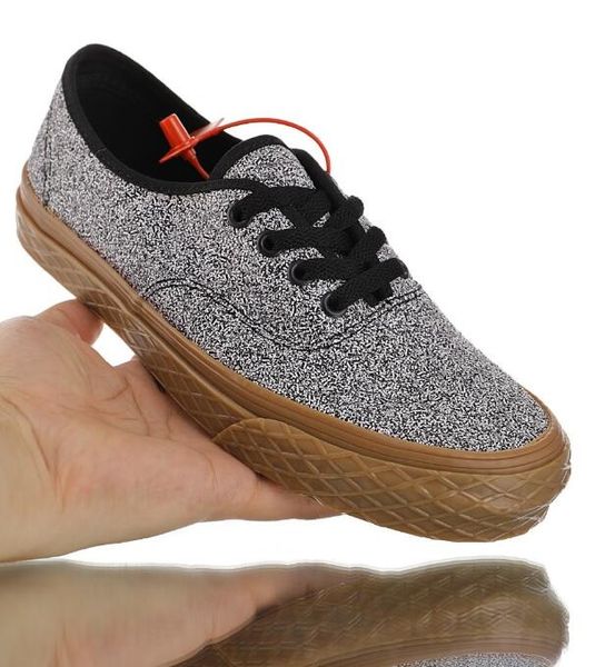 

2020 4 hole glitter gum women classic authentic sneakers ice cream lace up vulcanized shoes plimsolls 35-39, Black