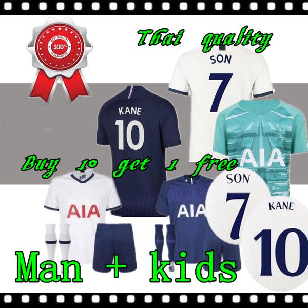 

thailand 2019 2020 man and kids kane soccer jersey spurs jerseys dele son 19 20 football shirt kit ndombele uniforms champions, Black;yellow