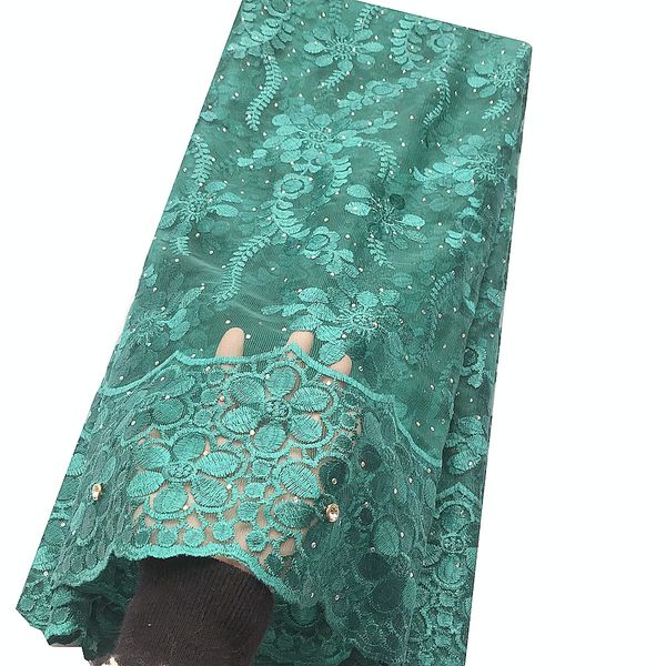 

tulle french lace fabrics for wedding new 2020 african lace fabric materials green nigerian lace fabric with stones, Black;white