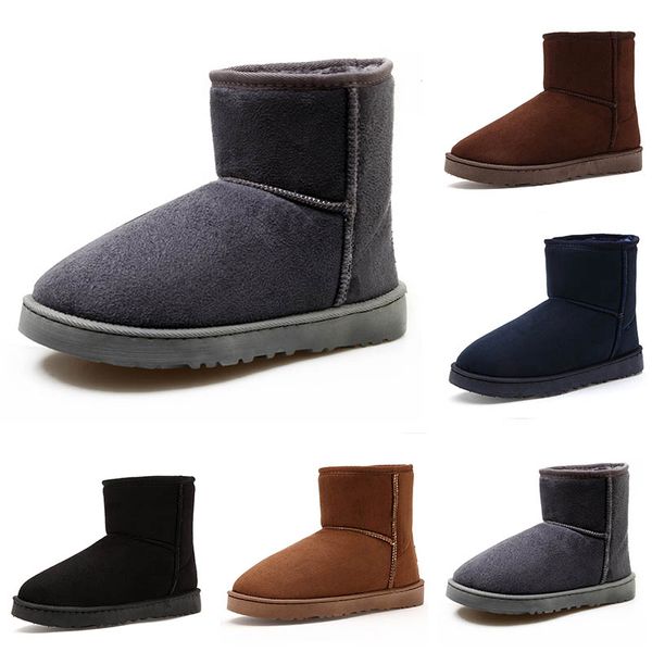 

hight quality gery mens winter warm shoes classic snow ankle boots fashion women triple black blue yellow borrow flat shoes size35-45, White;red