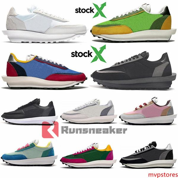 

with stock x 2020 new sacai ld waffle ldv man womens running shoes triple black nylon mens shoe trainers sport sneakers runner stockx hot