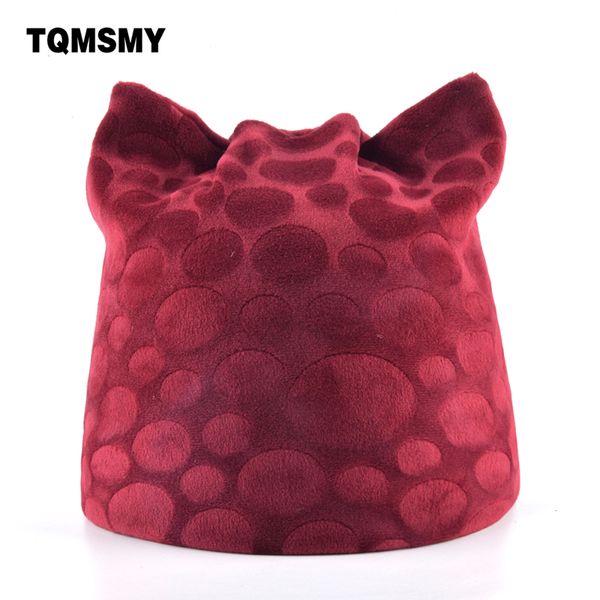 

tqmsmy soft fabric women's beanies autumn girl lovely cat ear hat casual ladie pattern cap winter hats for women bone, Blue;gray