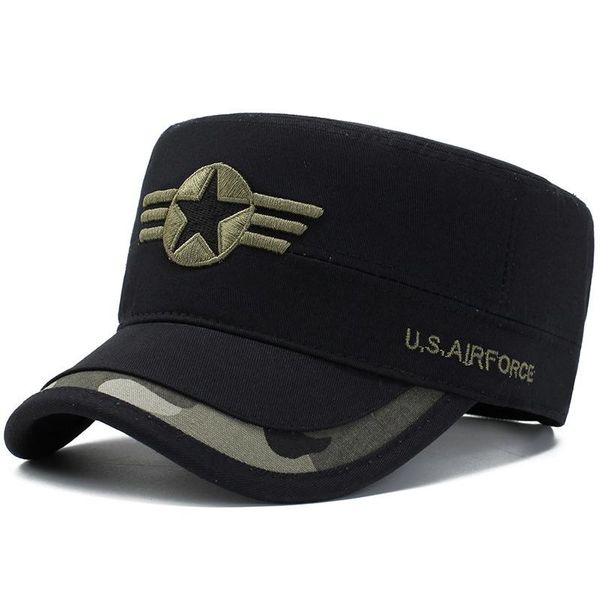 

2020 autumn and winter fashion camouflage flat cap men's wild outdoor military hat casual sports climbing hat blidh, Black;white