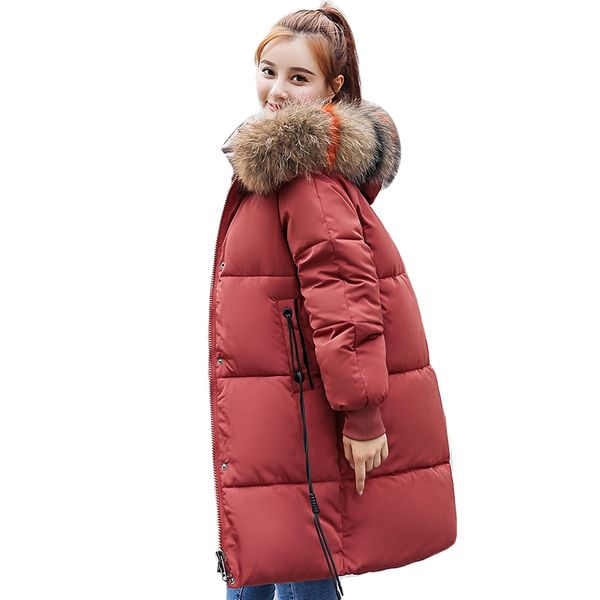 

with fur hooded 2019 female coat long parka warm thicken new womens winter jackest casaco feminino inverno coats, Black