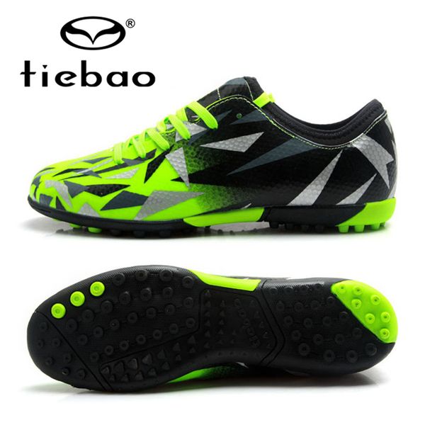 

tiebao football shoes soccer cleats kids size 30-36 tf turf sloes sneakers boys girls outdoor training boots, Black