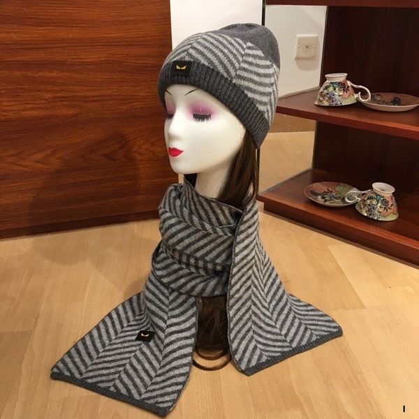 

конструктор cap шарф костюм женщин людей hat sacrves luxury atumn зима полушерстяные шапки шарф дизайн шапки шарфы высокого качества с короб, Blue;gray
