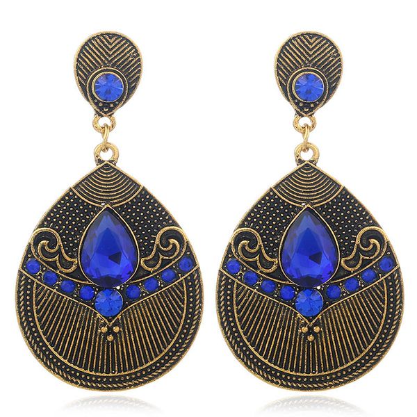 

european and american fashion jewelry fashion retro carved earrings, Golden