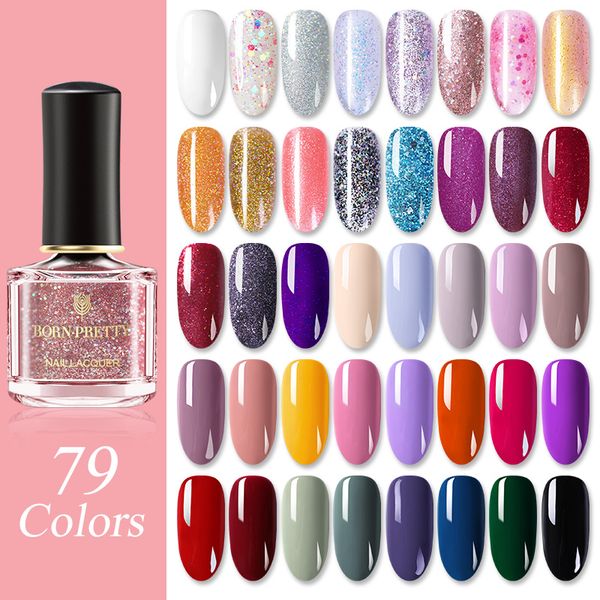 

born pretty pure nail color nail polish black white gold pink rose gold sequins glitter art varnish 6ml for diy manicuring