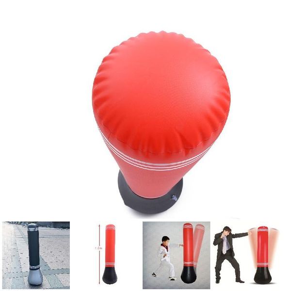 

1.5m inflatable punching bag column stand fitness kick boxing training tumbler sandbag for kid mc889