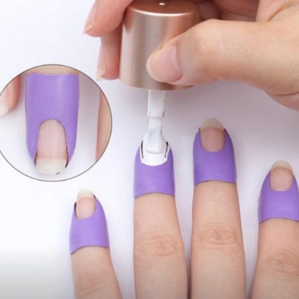 

nail polish anti-spill anti-flow edge nail stickers extension template clip manicure tools set full wrap art tool