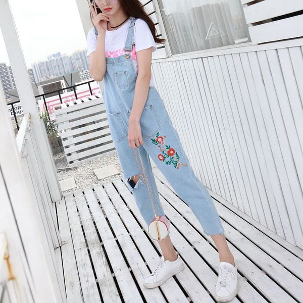 

women's jumpsuits & rompers fashion womens jumpsuit nice casual denim overalls women ankle - length pants one piece outfit, Black;white