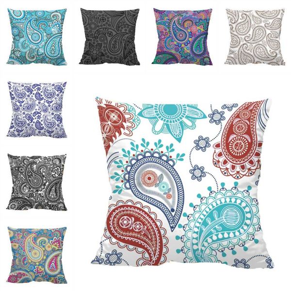 

lychee paisley flower pattern printed cushion case colorful polyester 45x45cm cushion cover for bedroom home office