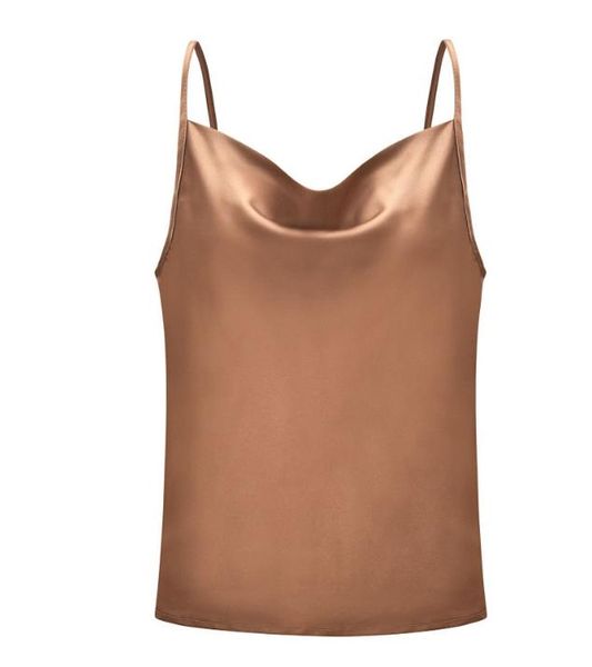 Stilvolles Damen-Unterhemd aus Seidenimitat mit Trägern, sexy, verstellbar, Satin, weich, seidig, locker, Tank-Top, Hemden, Blusen, S-3XL