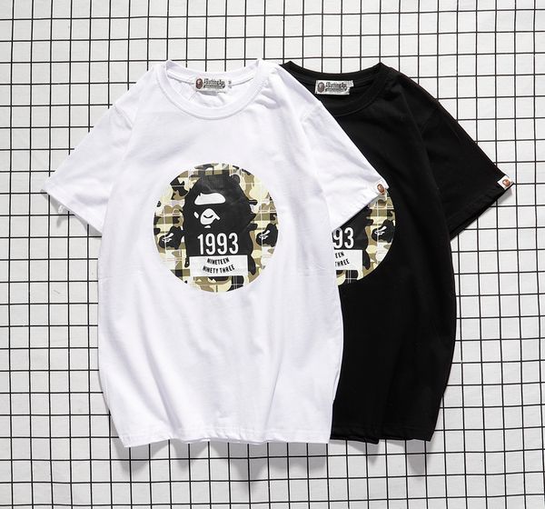 

aape italian designer men tshirt printing luxury splice tshirts brand fashion quality wild t-shirt classic boutique trend loose t-shirts, White;black