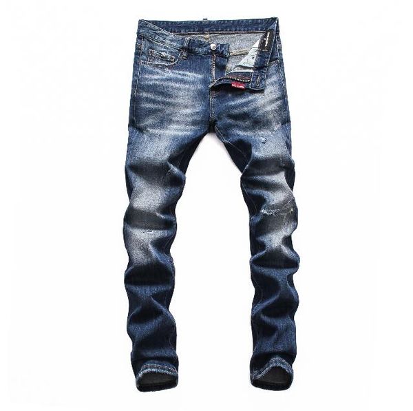 

new designer mens jeans skinny pants casual luxury jeans men fashion distressed ripped slim motorcycle moto biker denim hip hop pants#0245, Blue