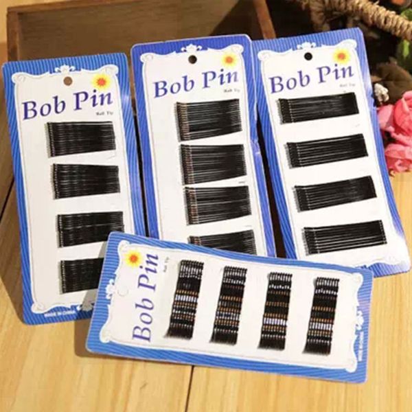 

korean hair accessories korean black one character hairpin hairpin with lacquer edge clip, Slivery;white