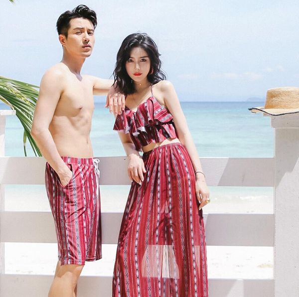 

new 2019 summer beach bikini set women's swimwear high waist swimsuit sweet couple bathing suit