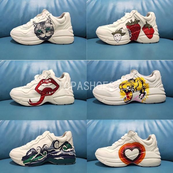 

2020 good quality rhyton eng men women running shoes triple core white university red olive volt paris dancing sneakers 35-44